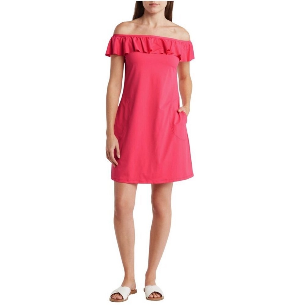 Tommy Bahama Off The Shoulder Spa Cover-Up Swim Dress